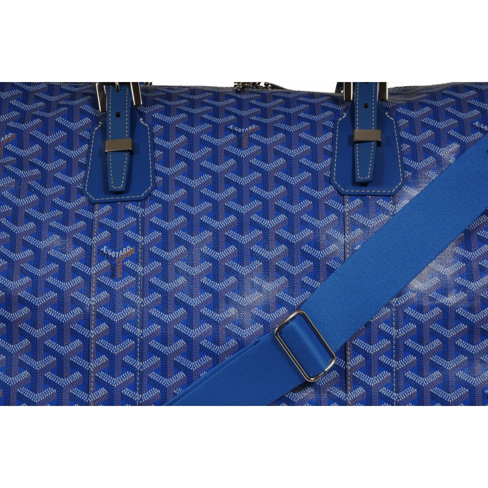 Goyard Boston 50 Duffle Bag Blu Cielo Viaggio Trasportare su Weekend Bagagli Spalla in vendita 5