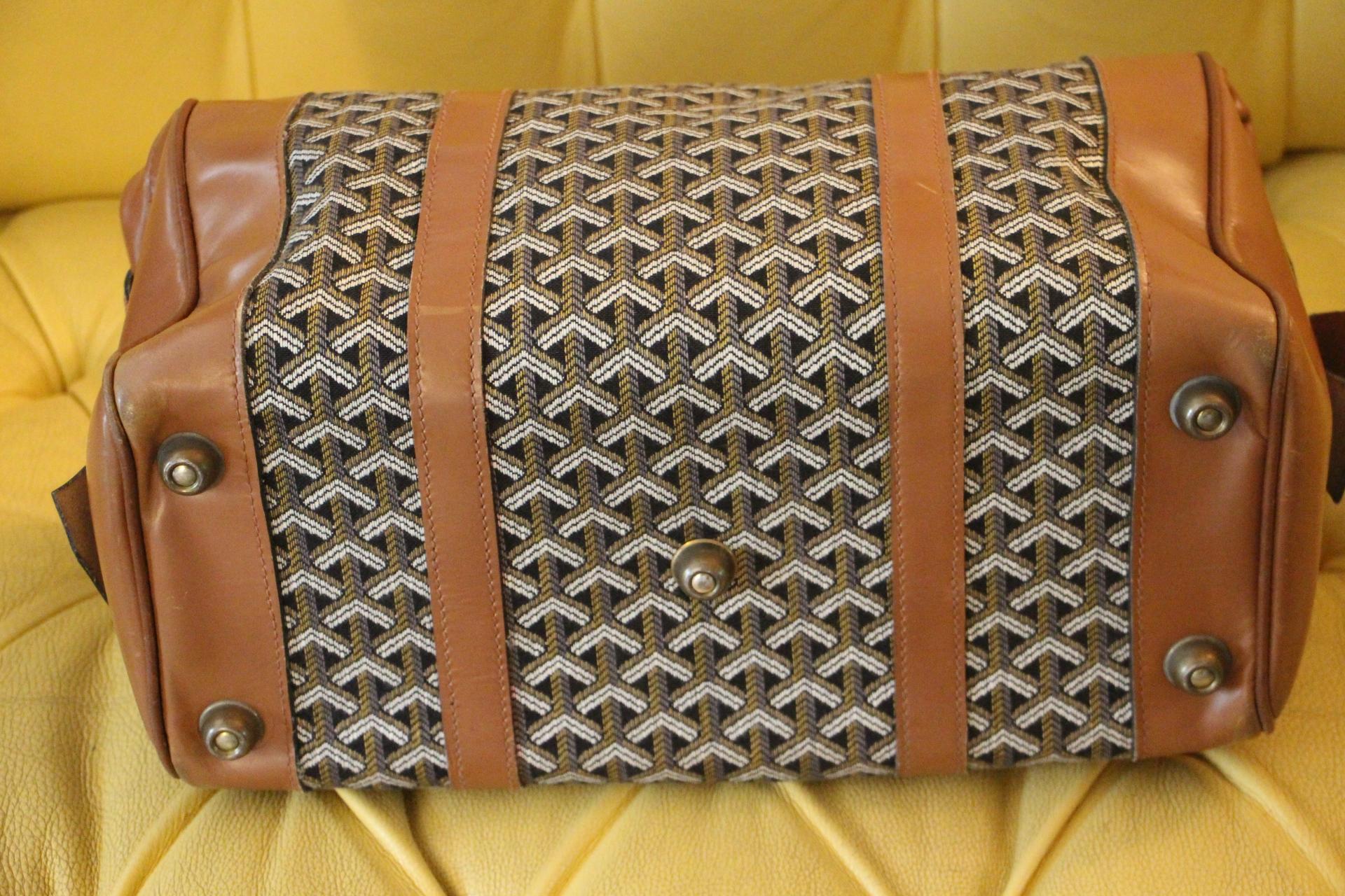 Brown Goyard Boston Bag, Goyard Duffle Bag For Women and Men