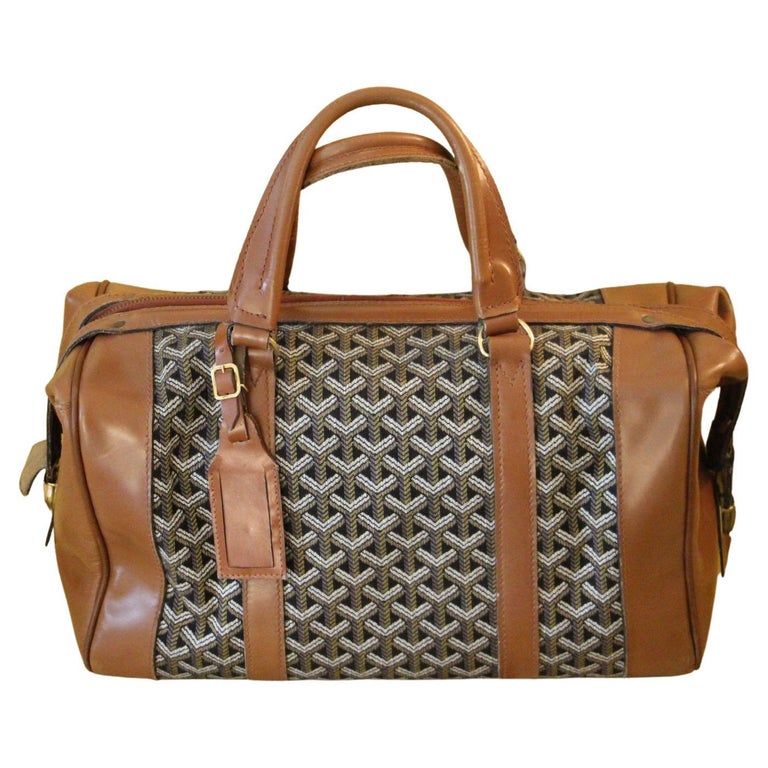 Goyard travel luggage duffel bag  Bags, Goyard bag, Leather travel bag