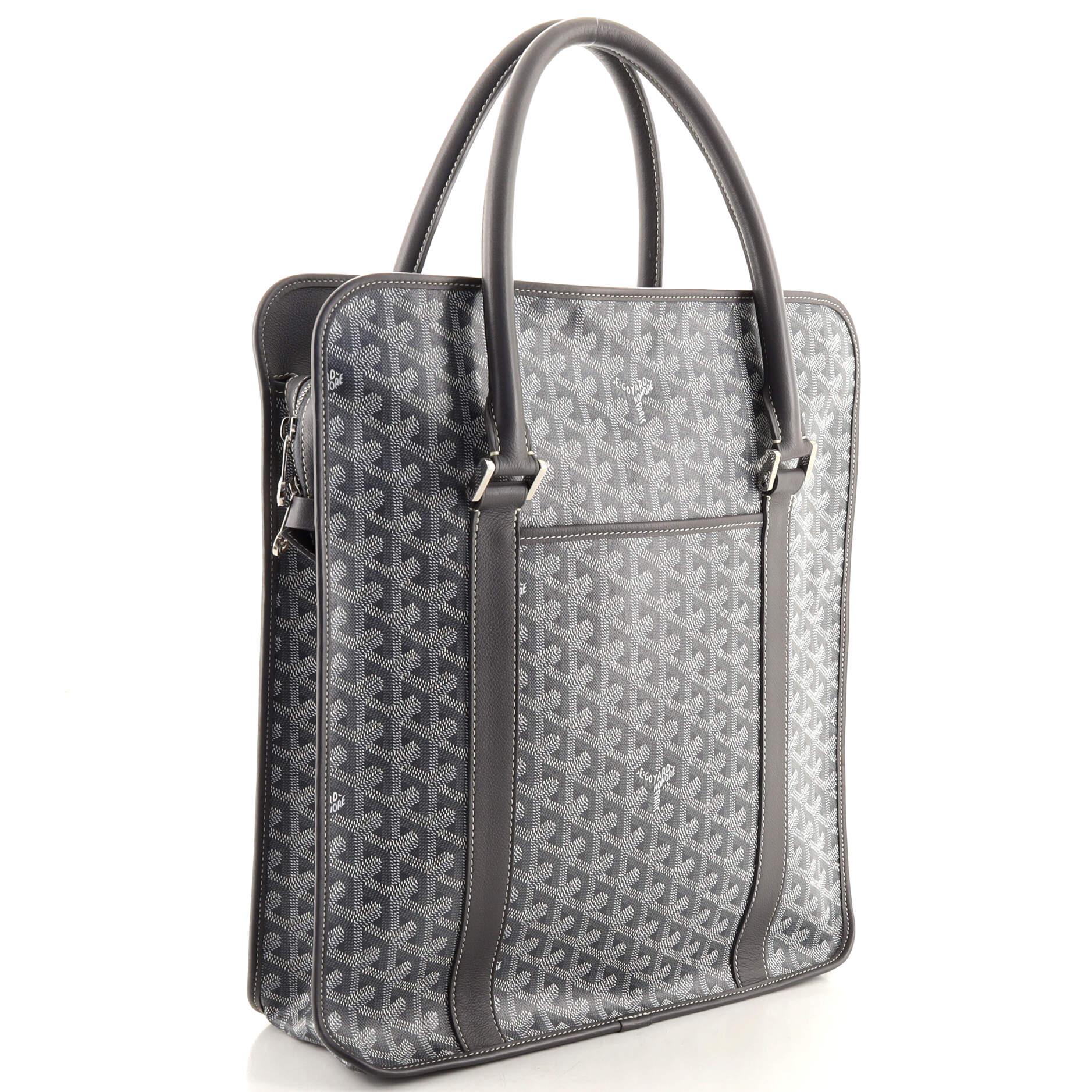 Goyard Grey Goyardine Coated Canvas and Leather Artois MM Tote at 1stDibs