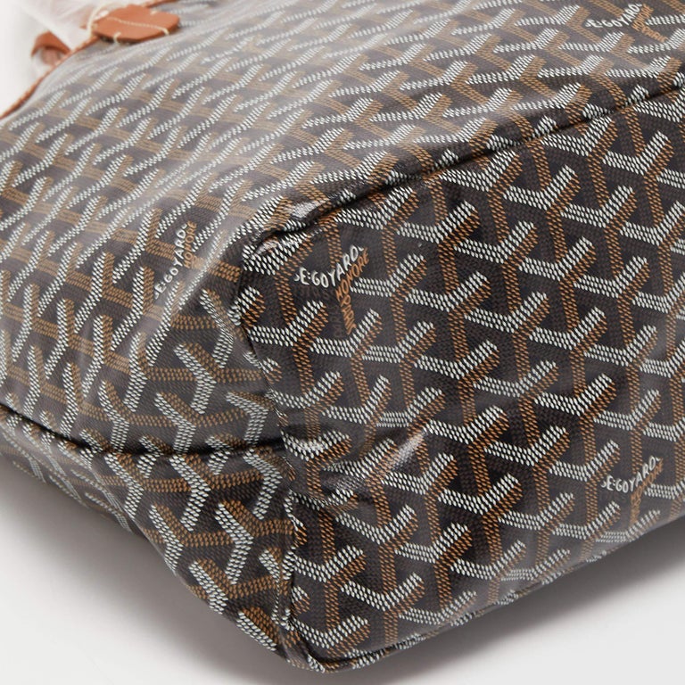 Goyard Black/Brown Coated Canvas and Leather Saint Louis PM Tote at 1stDibs