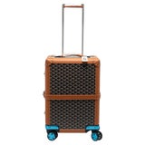 Goyard Red Goyardine Canvas and Leather Bourget PM Trolley at