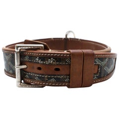 Goyard Brown Goyardine Canvas & Leather Dog Collar