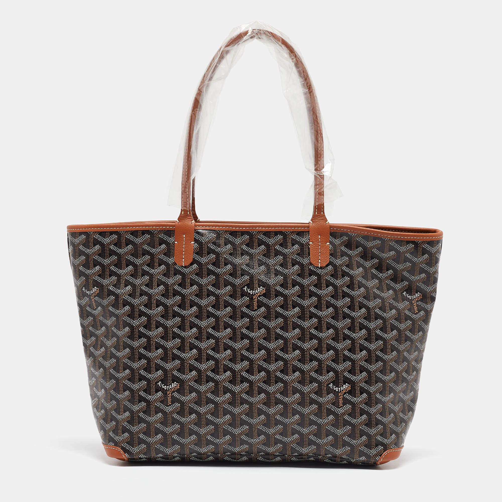 Goyard Brown Goyardine Coated Canvas and Leather Artois PM Tote In New Condition In Dubai, Al Qouz 2