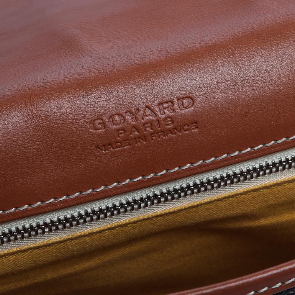 Goyard Braun Goyardine beschichtetem Segeltuch und Leder Belvedere MM Satteltasche 7