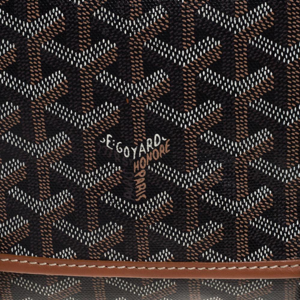 Goyard Brown Goyardine Coated Canvas and Leather Belvedere MM Saddle Bag In Good Condition In Dubai, Al Qouz 2