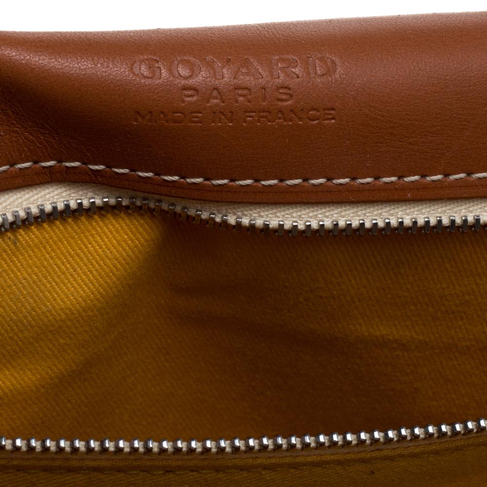 Women's Goyard Brown Goyardine Coated Canvas and Leather Belvedere MM Saddle Bag