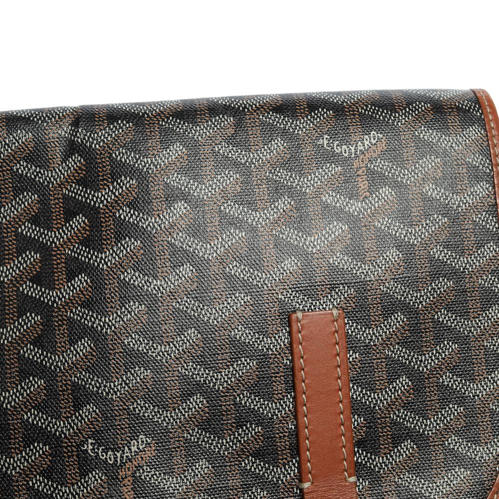 Goyard Braun Goyardine beschichtetem Segeltuch und Leder Belvedere MM Satteltasche 4