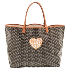Goyard Brown Goyardine Coated Canvas and Leather Coeur Saint Louis GM Tote