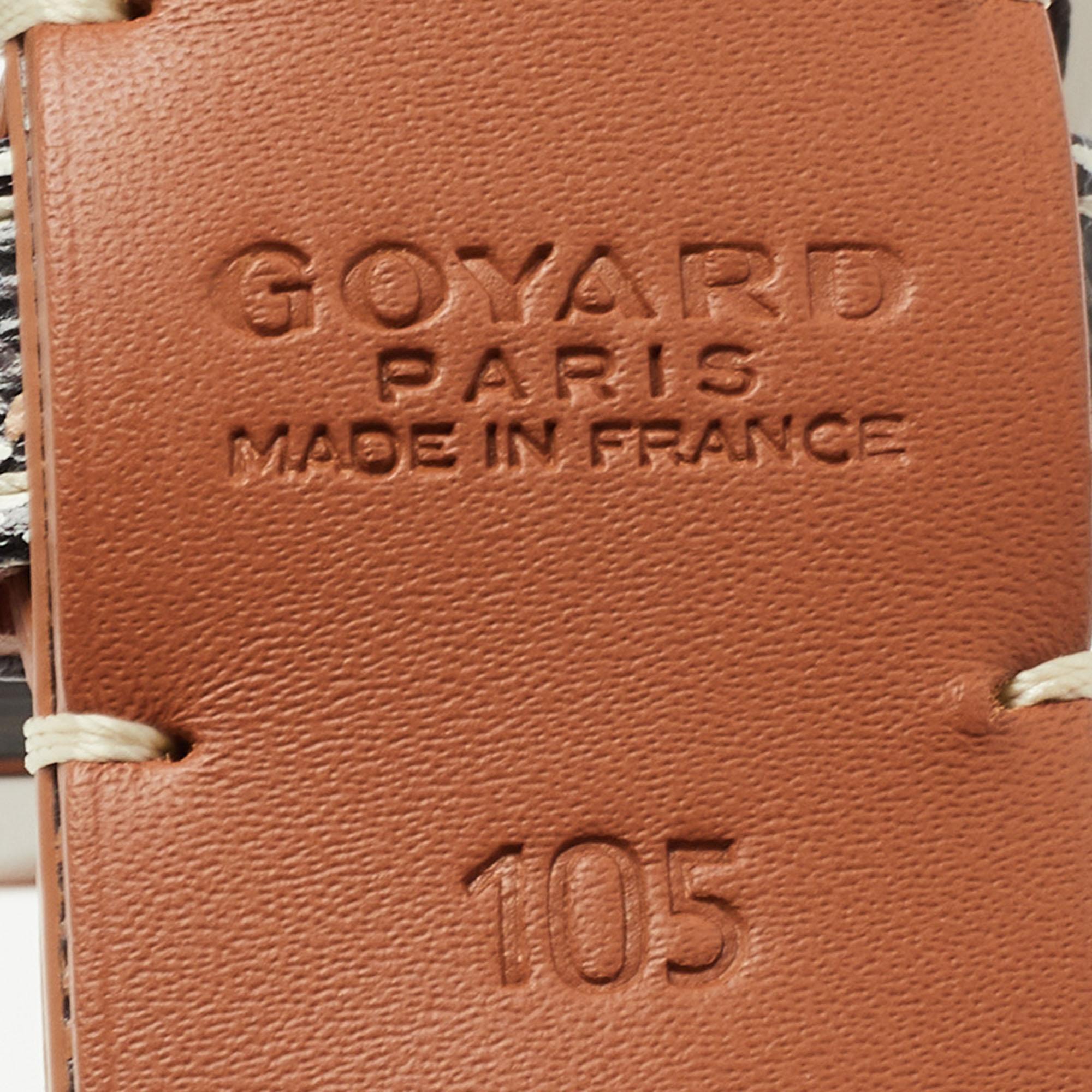 Goyard Brown Goyardine Coated Canvas and Leather Florida Buckle Belt 105CM In New Condition In Dubai, Al Qouz 2