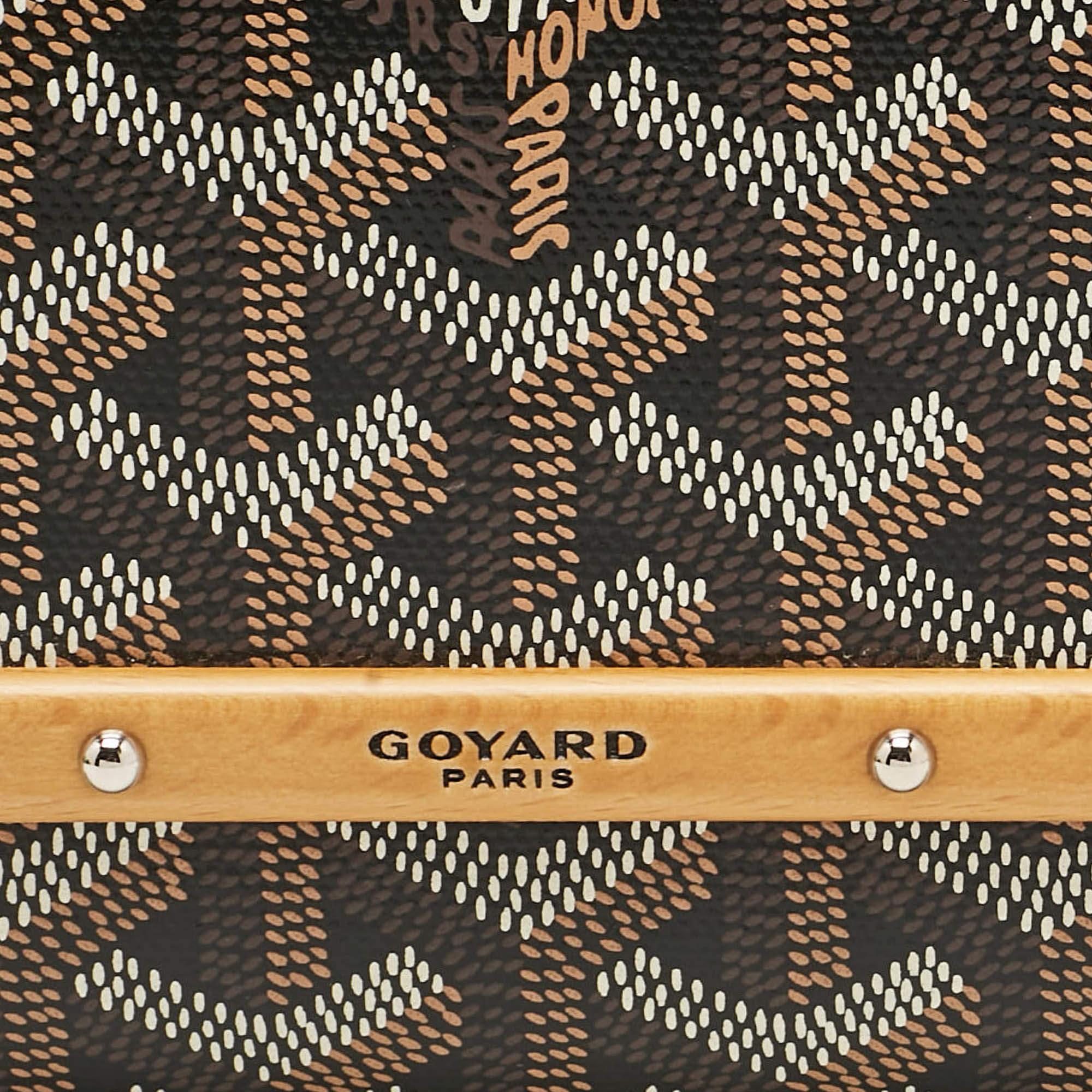 Goyard Brown Goyardine Coated Canvas and Leather Mini Monte Carlo Case For Sale 1