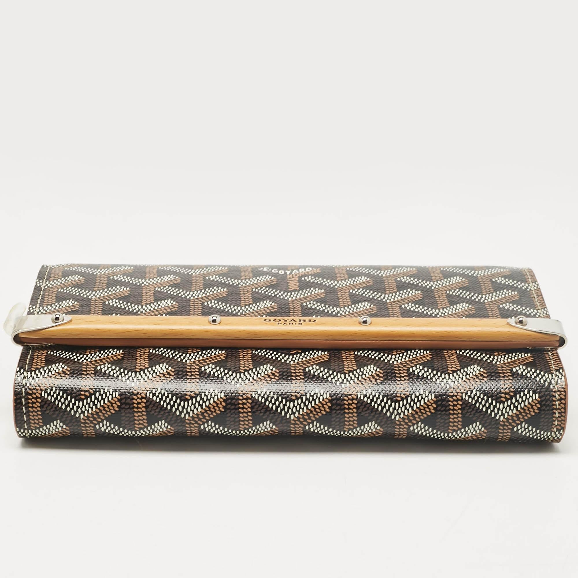 Goyard Brown Goyardine Coated Canvas and Leather Mini Monte Carlo Case For Sale 3