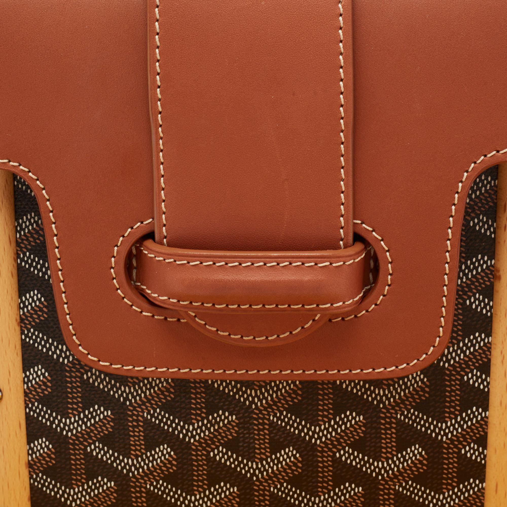 Goyard Brown Goyardine Coated Canvas and Leather Saigon PM Top Handle Bag 5