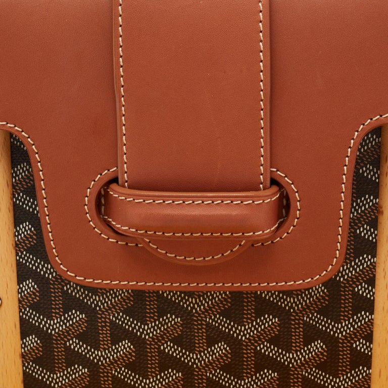 Goyard Saigon Top Handle Bag Coated Canvas with Leather PM Brown 1855842