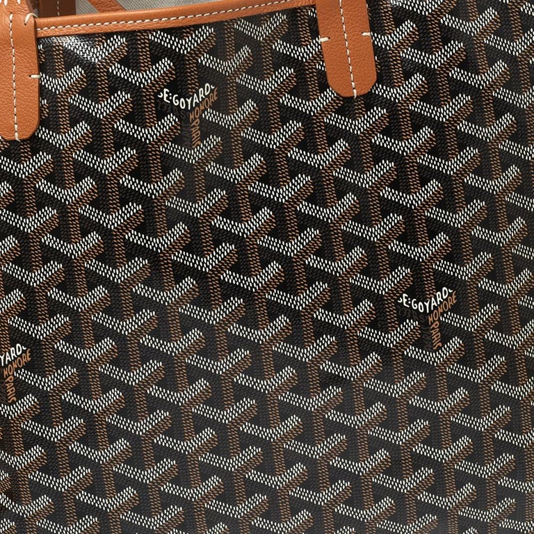 Goyard Black/Brown Coated Canvas and Leather Saint Louis PM Tote at 1stDibs