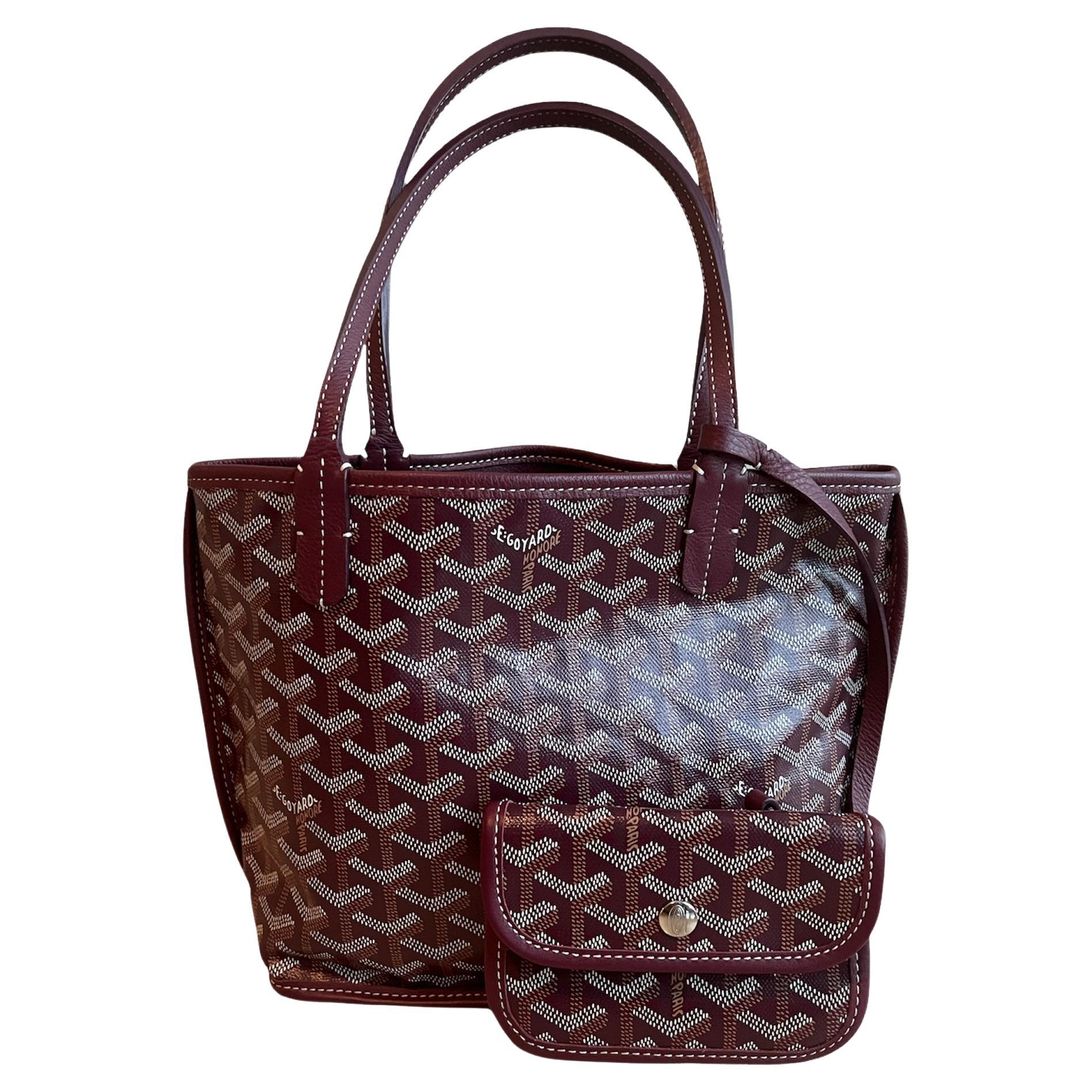 Goyard Burgundy Anjou Mini Shoulder Tote Handbag