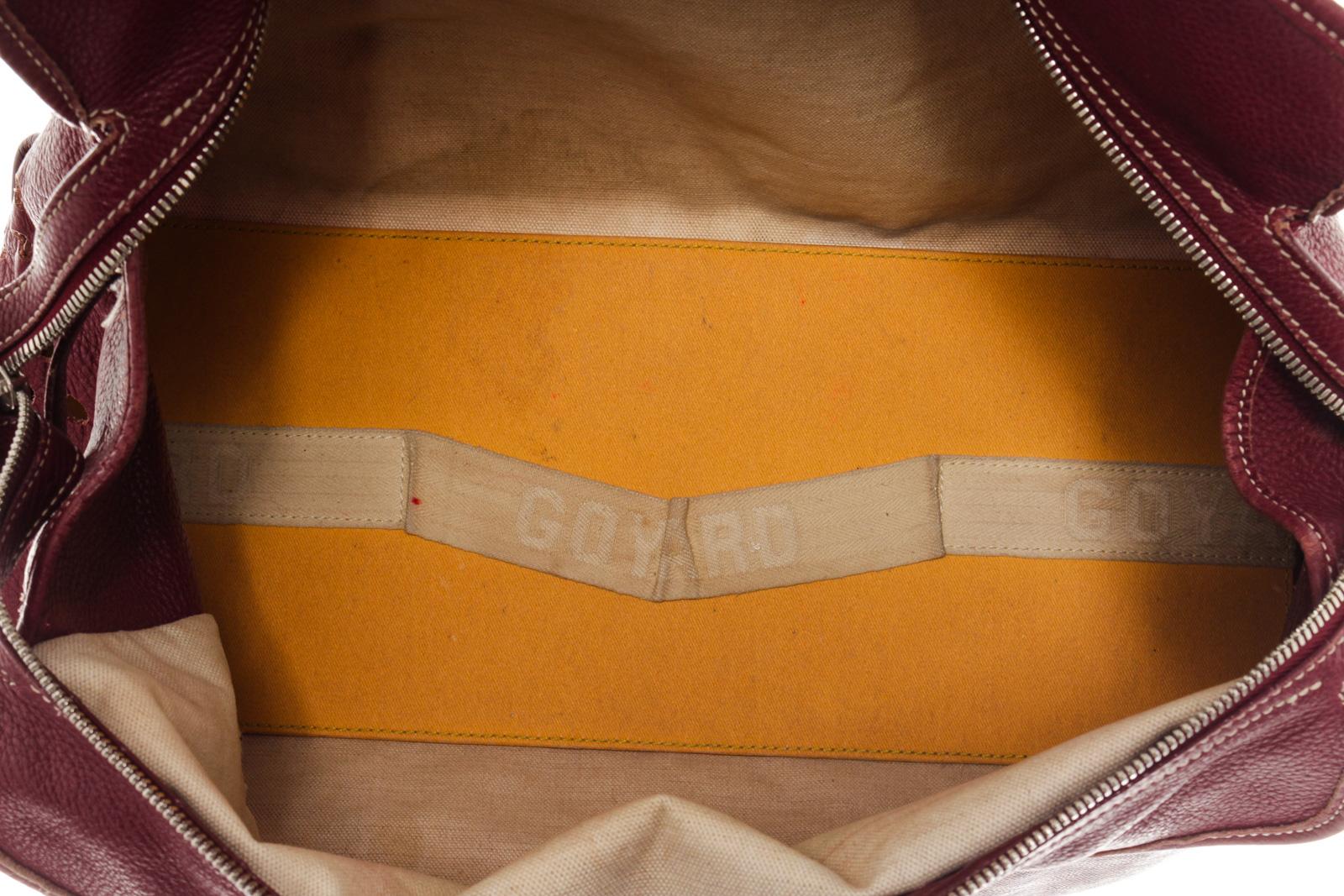 Goyard Burgundy Goyardine Canvas Leather Sac Hardy PM Tote Bag 1