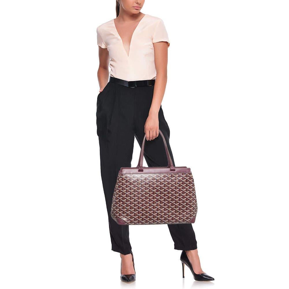 Handbags are more than just instruments to carry one's essentials. They essay one's sense of style, and the better the bag, the more confidence we get when we hold it. This Goyard Bellechasse PM bag is meticulously made from luxe materials and has a
