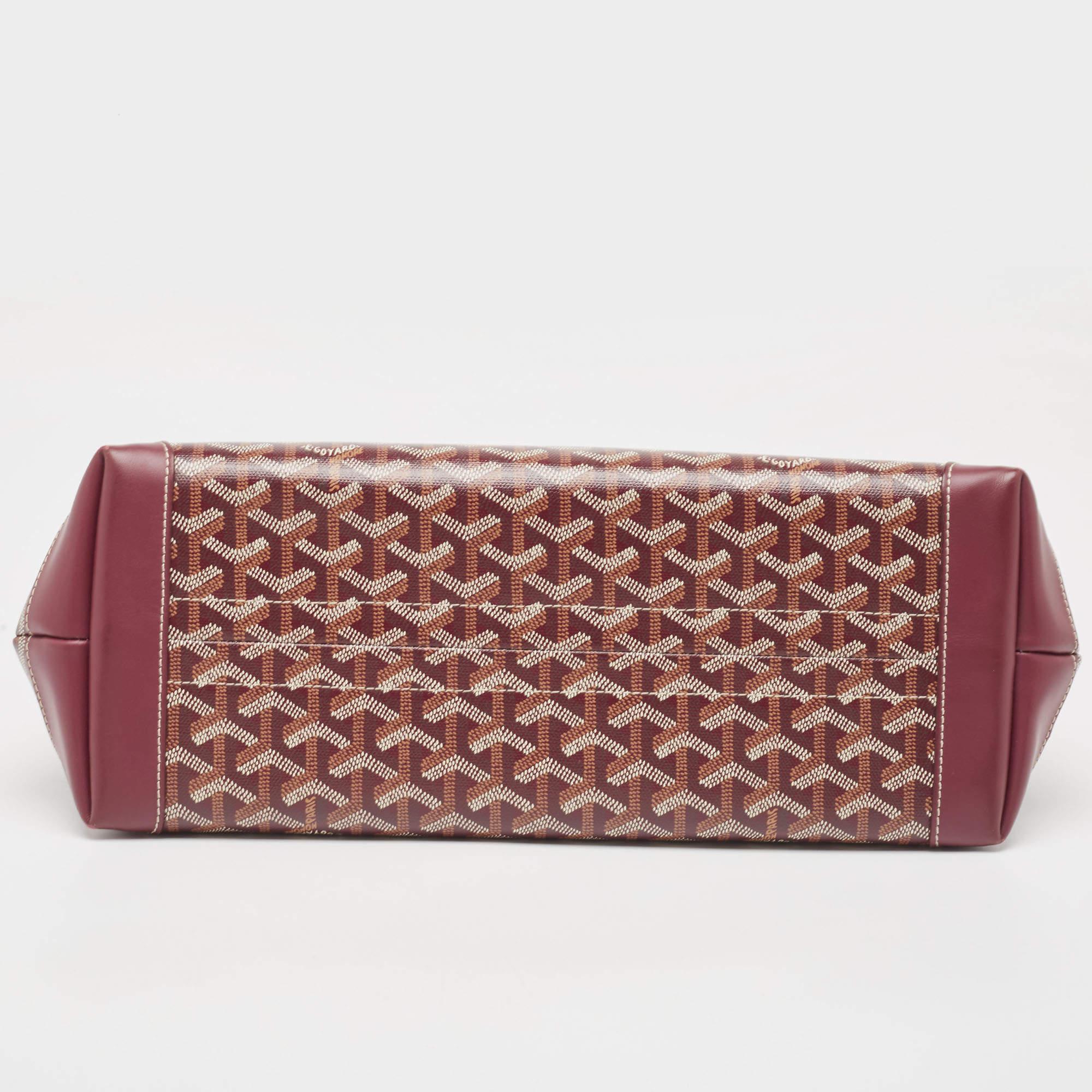 Goyard Burgundy Goyardine Coated Canvas and Leather Bellechasse PM Tote 3