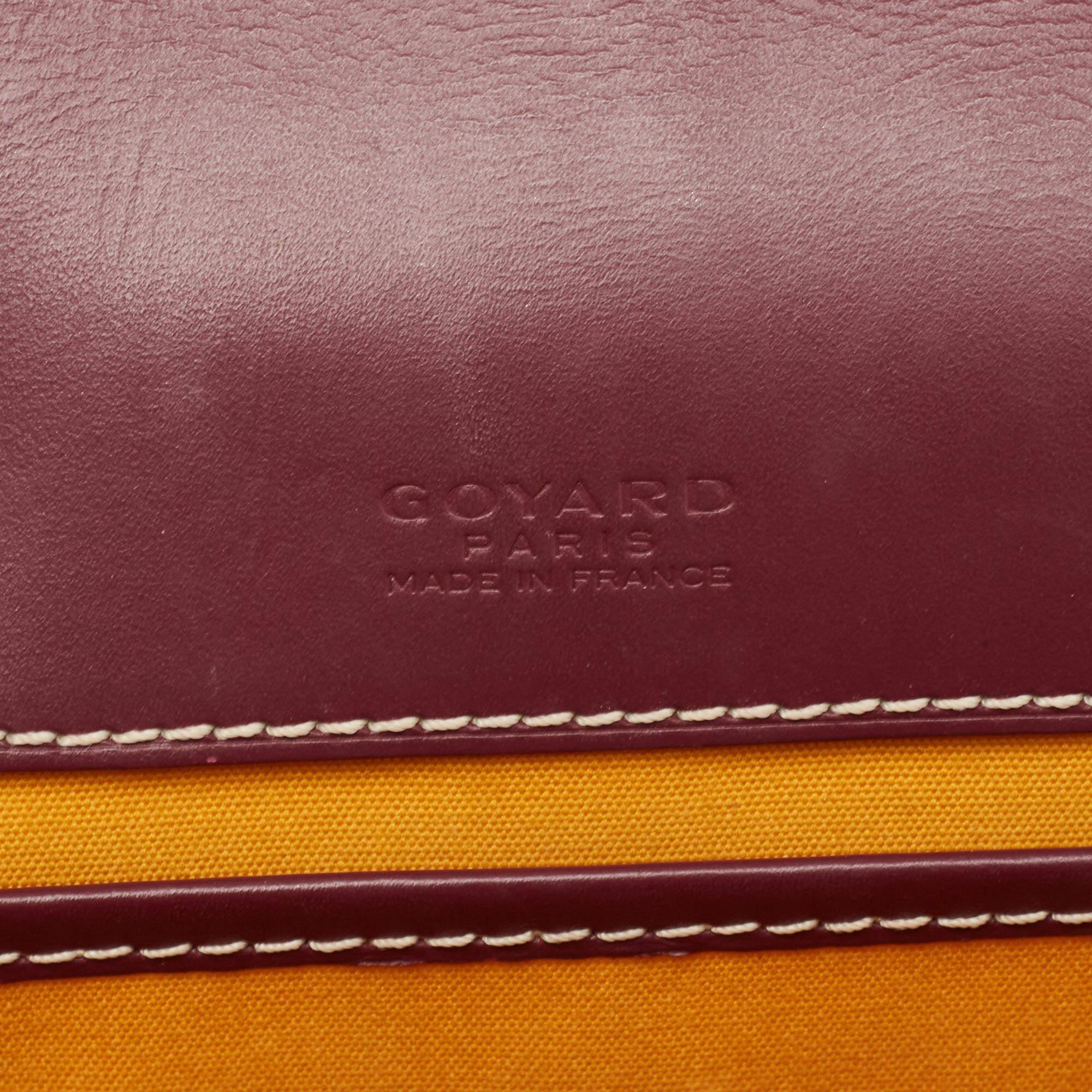 Goyard Burgundy Goyardine Coated Canvas and Leather Belvedere II PM Bag 6