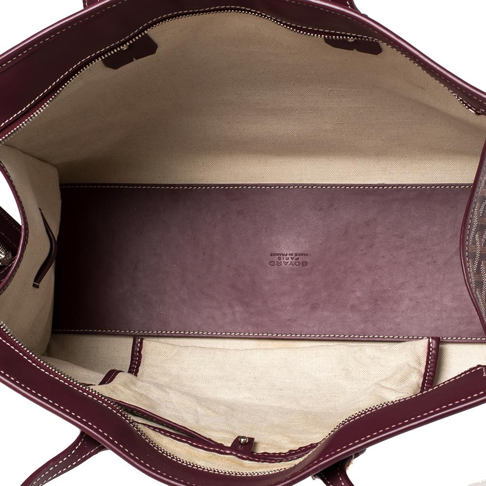 Goyard Burgund Goyardine beschichtetem Segeltuch und Leder Marquises Tote 6