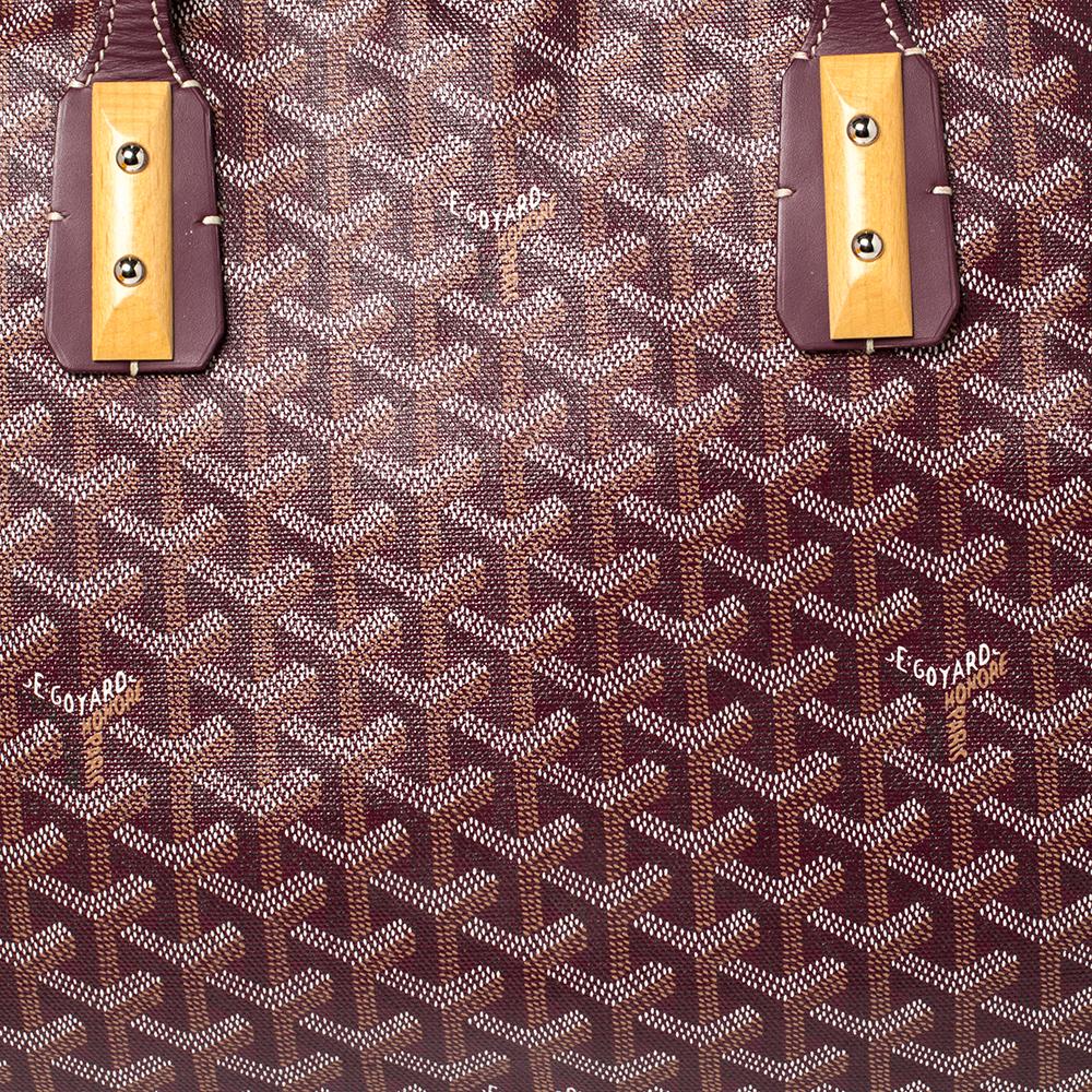 Goyard Burgund Goyardine beschichtetem Segeltuch und Leder Marquises Tote 7