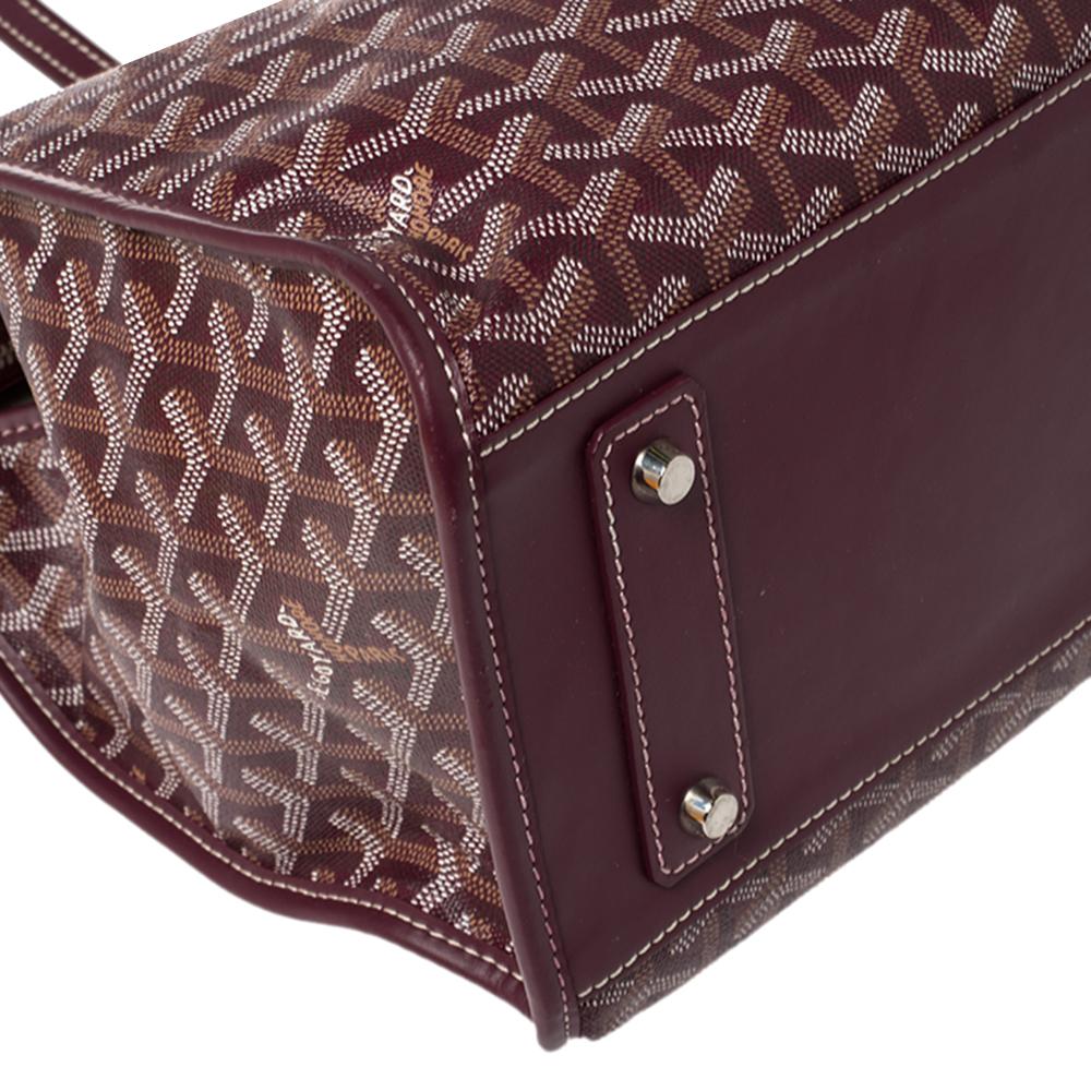 Goyard Burgund Goyardine beschichtetem Segeltuch und Leder Marquises Tote 8