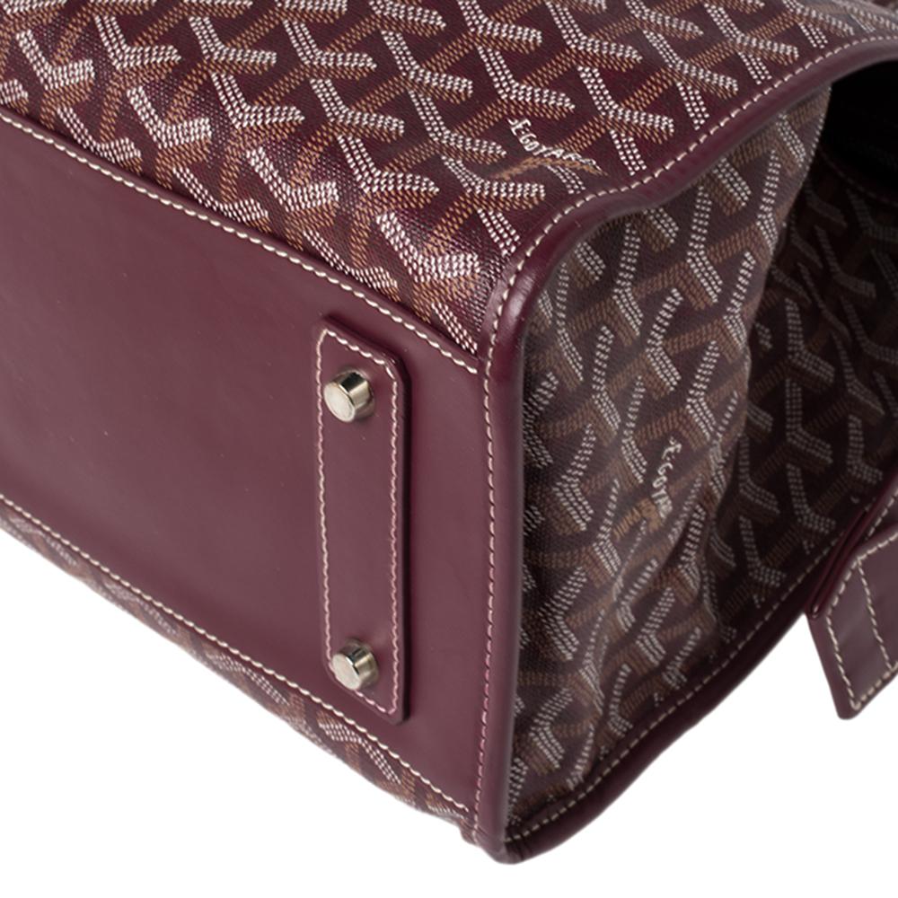 Goyard Burgund Goyardine beschichtetem Segeltuch und Leder Marquises Tote 9
