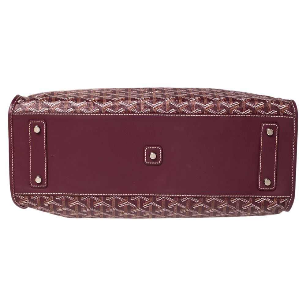 Goyard Burgund Goyardine beschichtetem Segeltuch und Leder Marquises Tote Damen