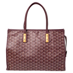 Goyard Burgundy Goyardine Coated Canvas and Leather Marquises Tote