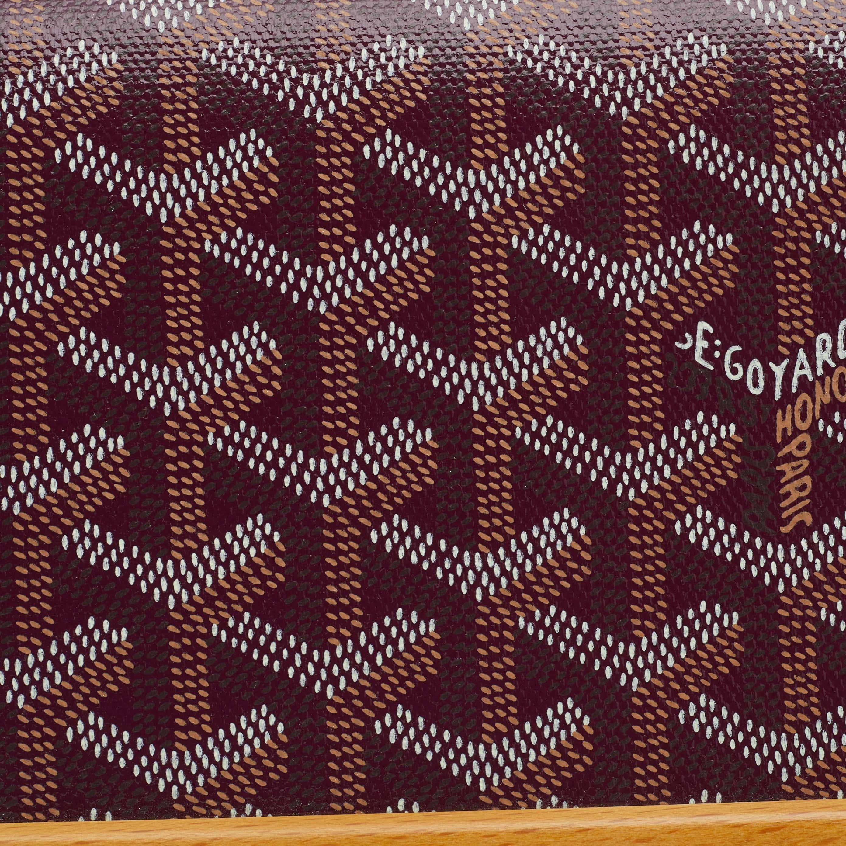 Brown Goyard Burgundy Goyardine Coated Canvas and Leather Monte Carlo Bois Shoulder Ba