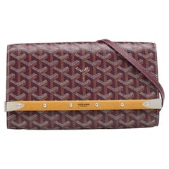 Goyard Burgundy Goyardine Coated Canvas and Leather Monte Carlo Bois Shoulder Ba