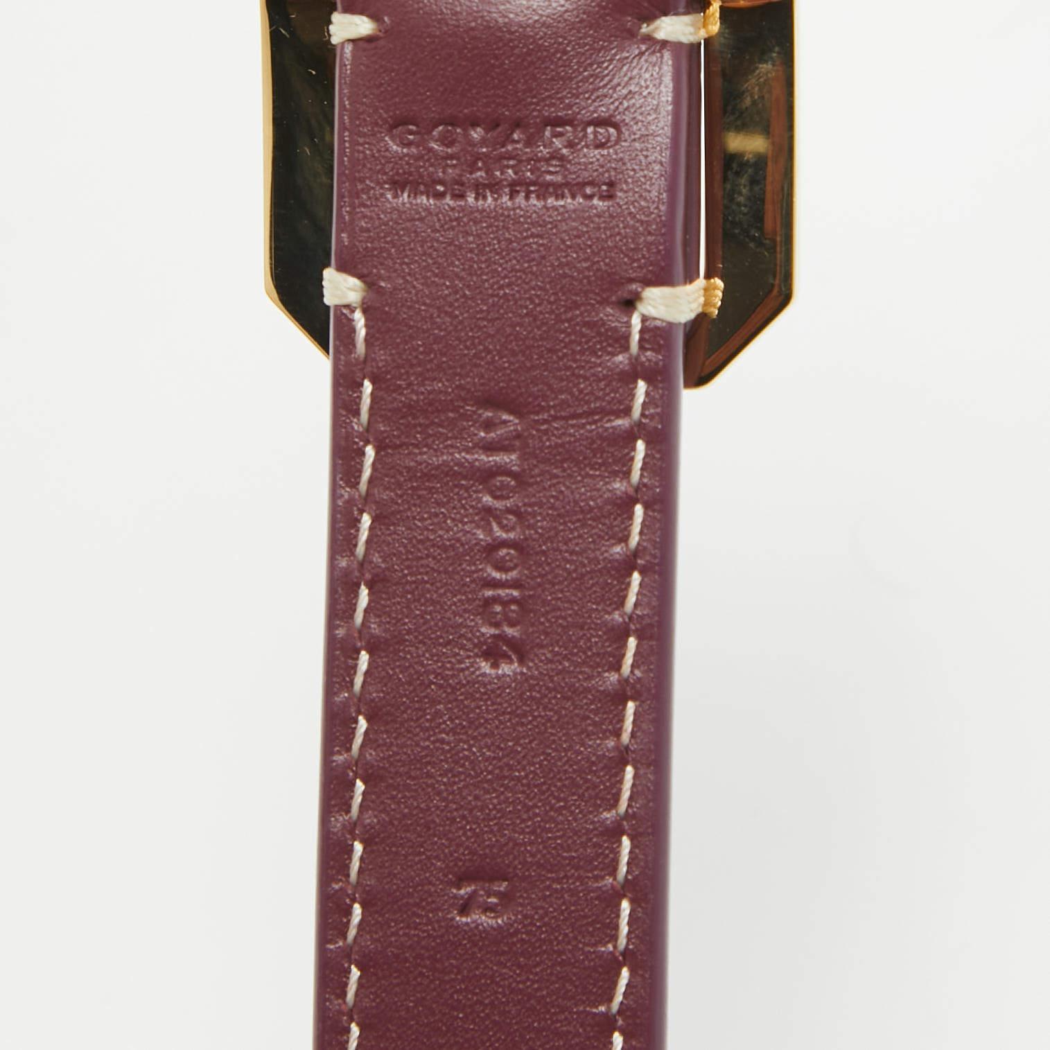 Women's Goyard Burgundy Goyardine Coated Canvas and Leather Rudy Belt 75 CM