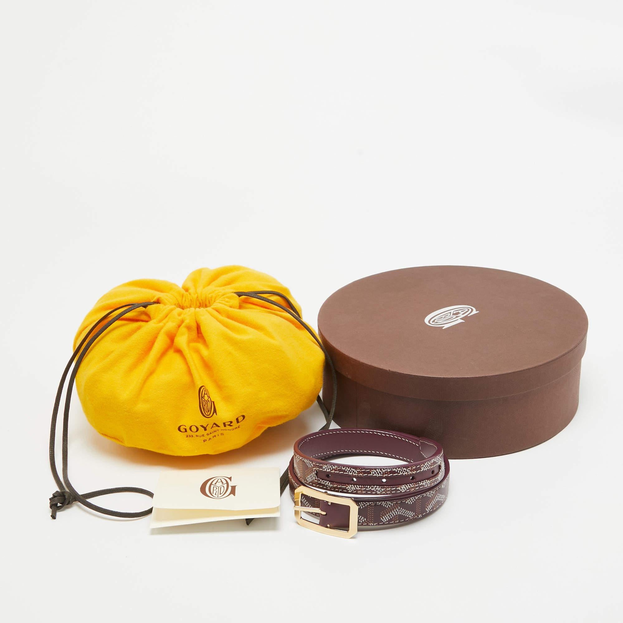 Goyard Burgundy Goyardine Coated Canvas and Leather Rudy Belt 75 CM 1