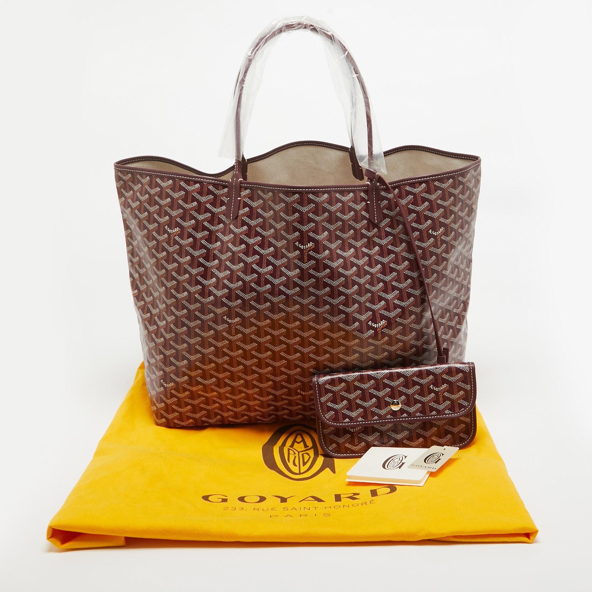 Goyard Burgundy Goyardine Coated Canvas and Leather Saint Louis GM Tote 6