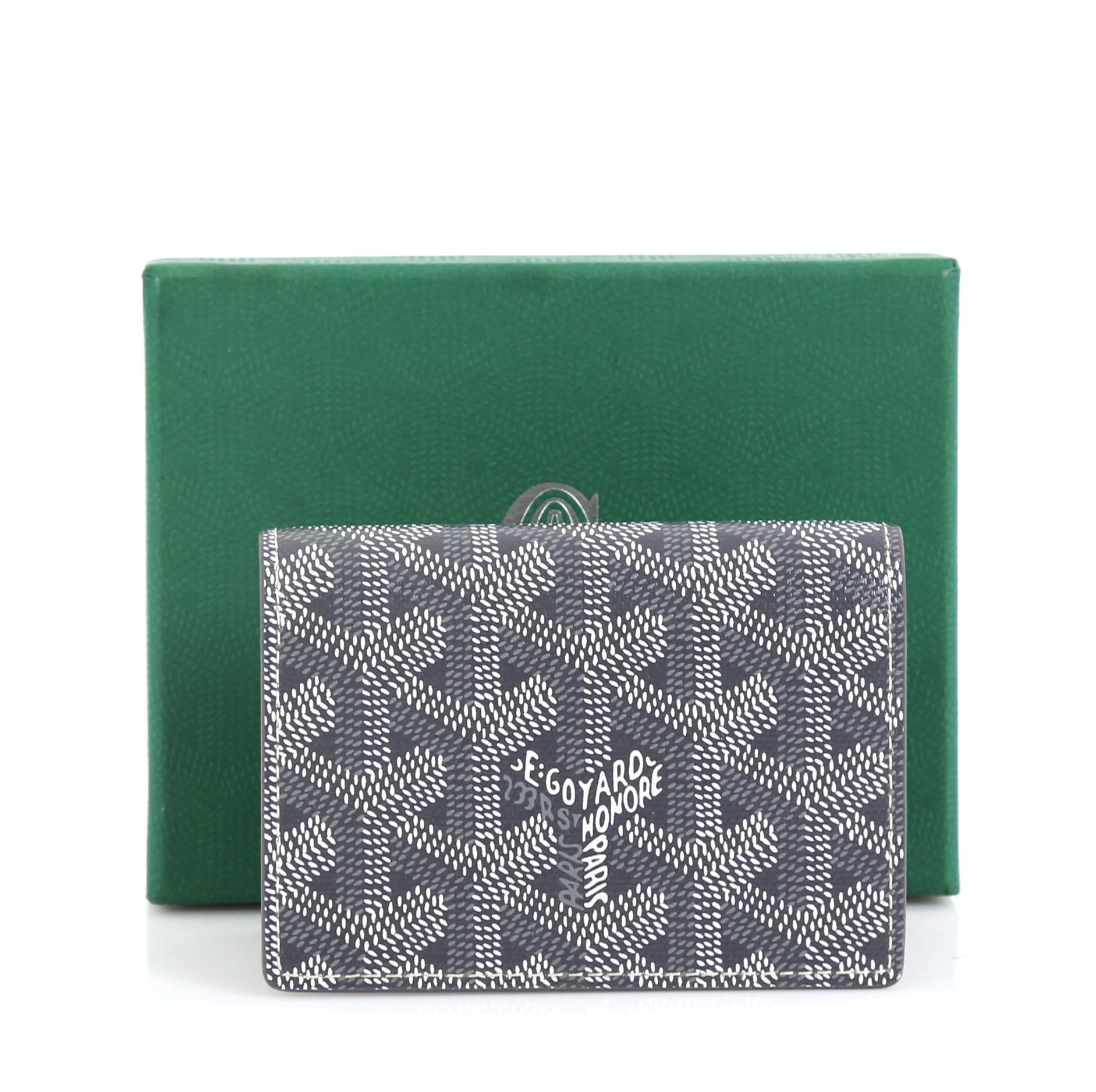 goyard card holder green