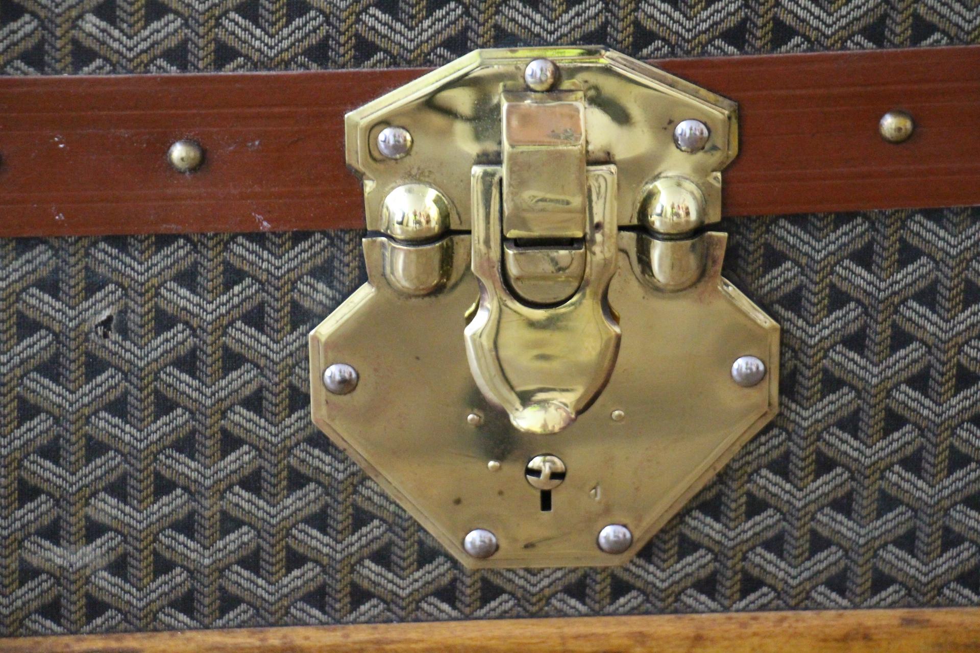 Francese Goyard Cabine Trunk,  Baule Goyard da 110 cm in tela Chevrons