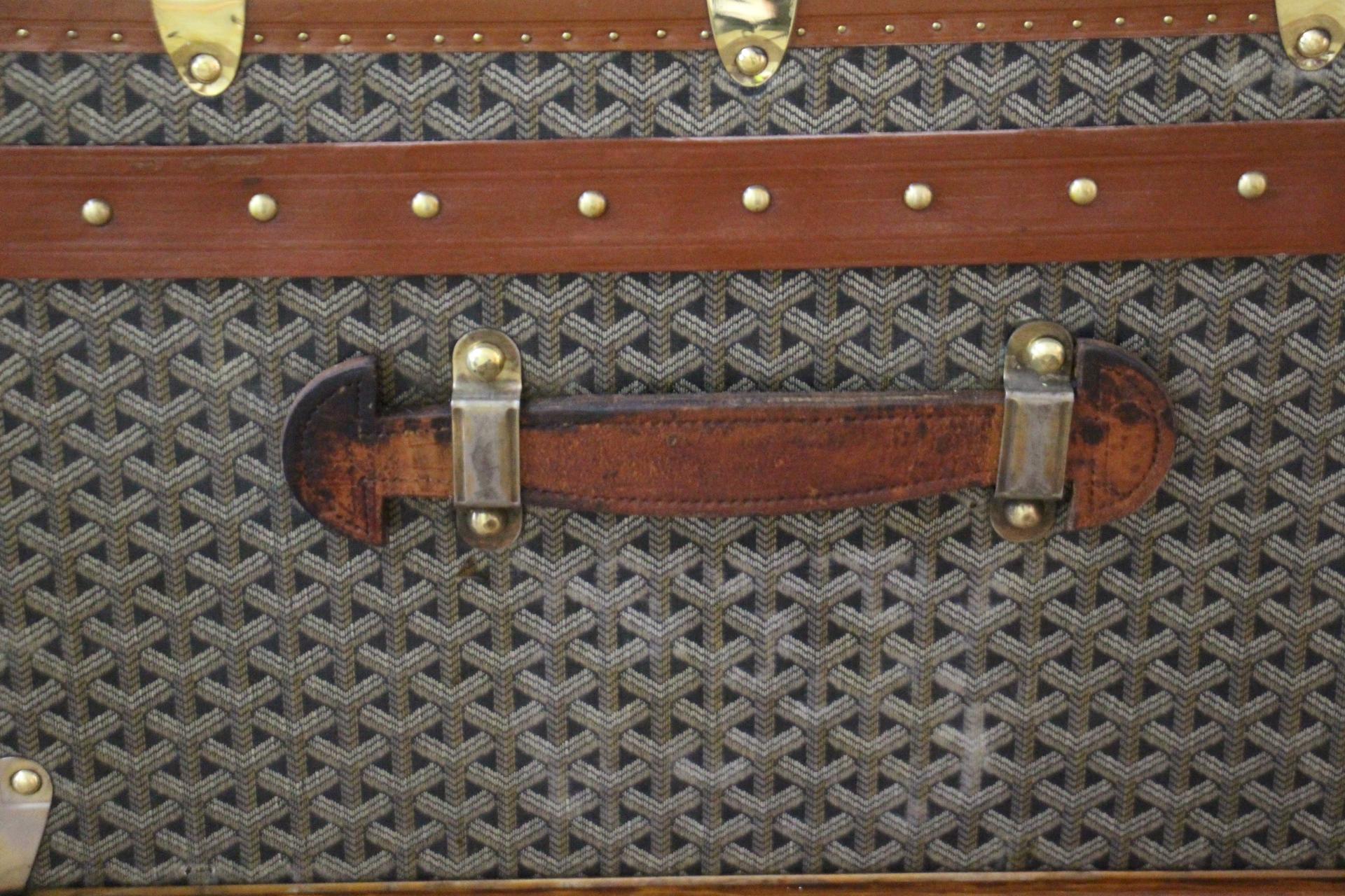 Ottone Goyard Cabine Trunk,  Baule Goyard da 110 cm in tela Chevrons