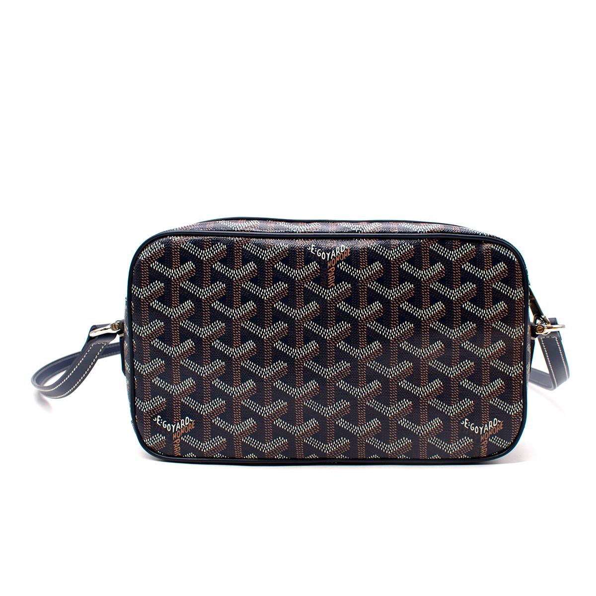 goyard goyardine navy cap vert pm bag silver hardware