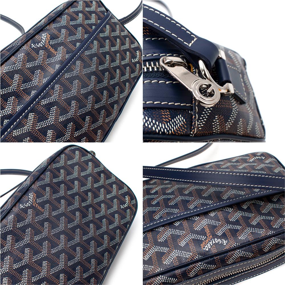 Black Goyard Cap Vert Goyardine Navy Blue Crossbody Bag For Sale