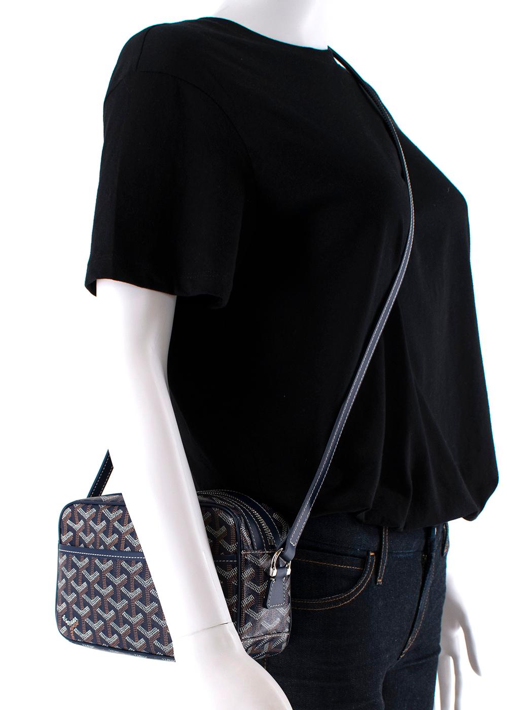 Women's or Men's Goyard Cap Vert Goyardine Navy Blue Crossbody Bag For Sale