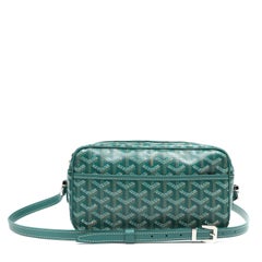 Goyard Cap-Vert PM camera-style Bag in Green Goyardine Canvas