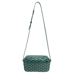 Goyard Cap-Vert PM camera-style Bag in Green Goyardine Canvas