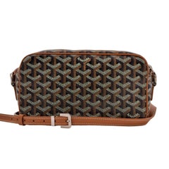 Goyard Cap-Vert PM Goyardine Canvas Brown Leather Crossbody Bag