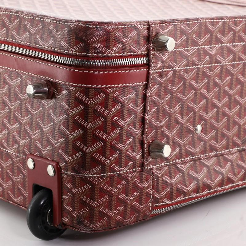 Brown Goyard Carry On Trolley Rolling Luggage Coated Canvas PM