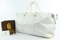 Goyard Chevron Boeing Duffle 15mz0114 White Coated Canvas Weekend/Travel Bag