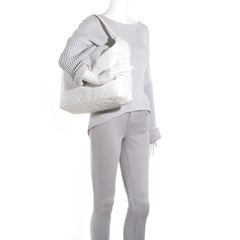 Goyard Chevron Fidji 226555 White Coated Canvas Hobo Bag