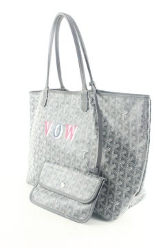 Goyard Chevron Grey St Louis PMTote with Pouch 1GY829K
