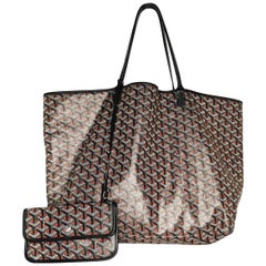 Goyard Chevron Saint Louis Claire Voie GM Black Red at 1stDibs