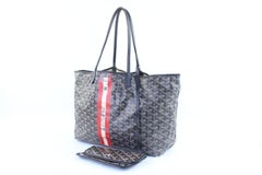 Goyard Chevron St Louis 223829 Black Canvas Tote